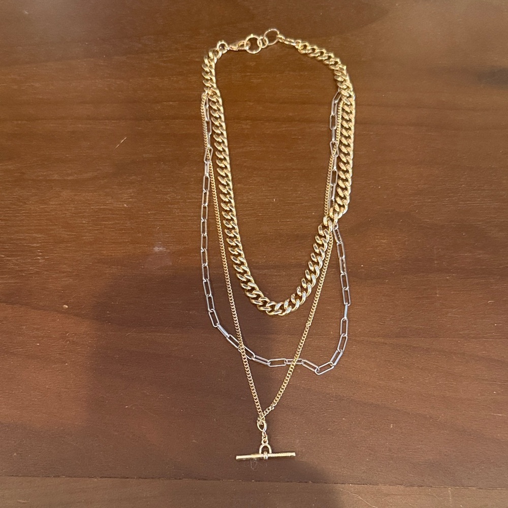 ALLSAINTS mixed metal layered necklace